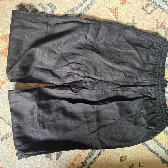 All Saints Jade Linen Wide Leg Pants Trouser ALLSAINTS Trousers Black - Picture 6 of 6